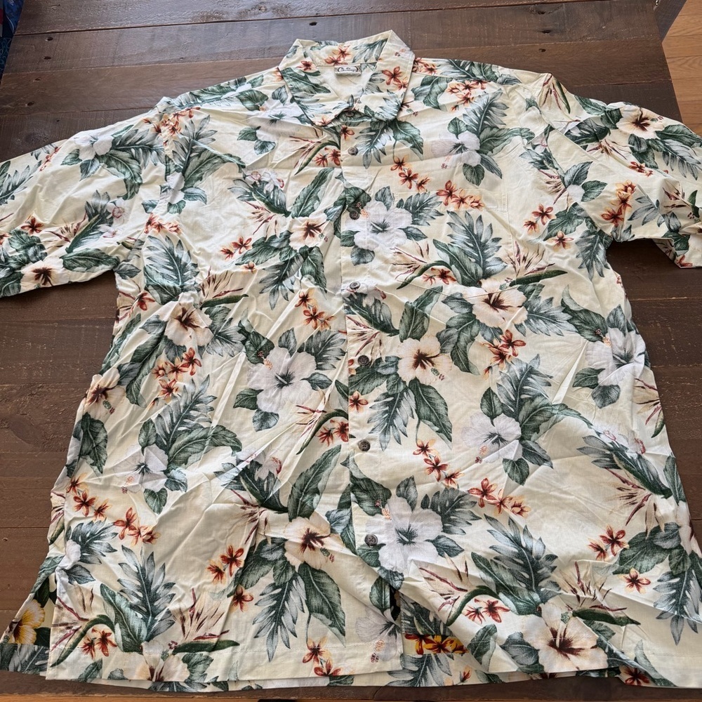 Go Barefoot Floral Hawaiian Shirt XXL